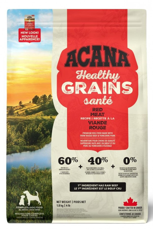 Champion Foods - Acana HEALTHY GRAINS - RANCH-RAISED RED MEAT recipe Dry Dog Food - 1.8KG (4lb)