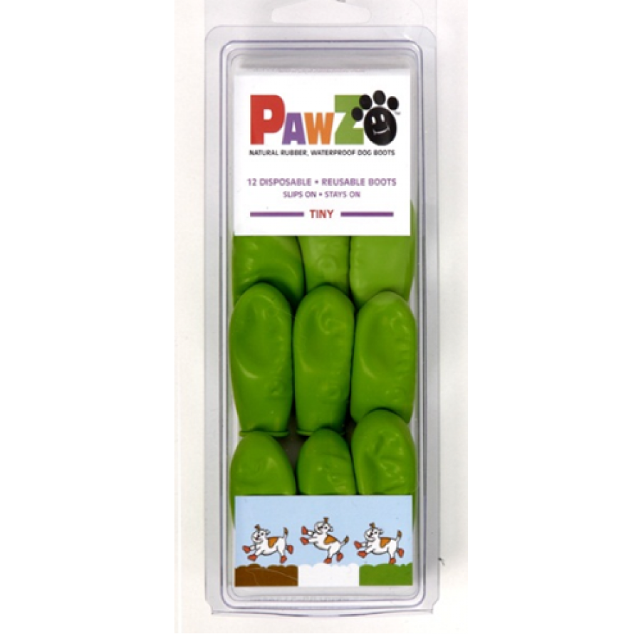 Pawz - Rubber Dog Boots - APPLE GREEN - TINY - Up to 2.5CM (1in) - 12PK