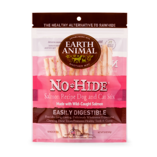LocalID_54272 Earth Animal - Dog/Cat No Hide Chew - Wild Caught Salmon - Stix 10pk - 45GM (1.6oz)