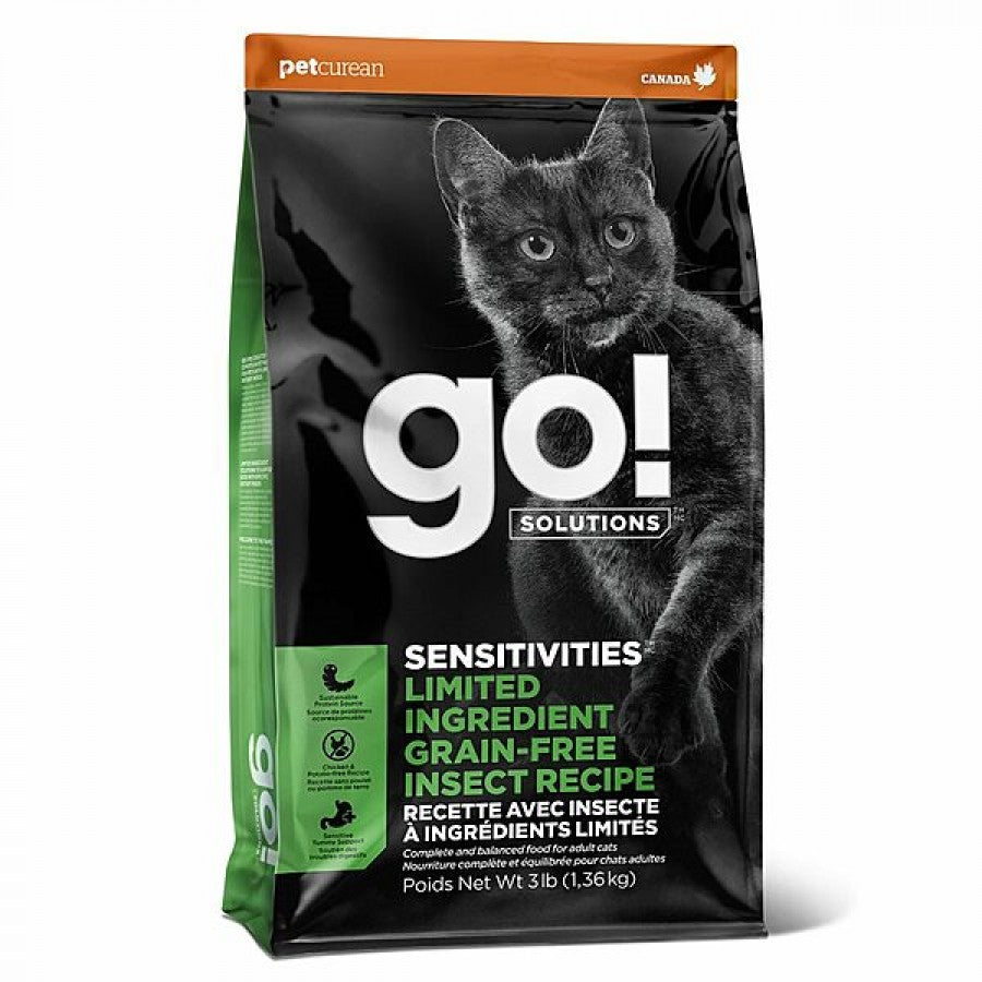 Petcurean - GO! Sensitivities LID GF INSECT Dry Cat Food - 1.36KG (3lb)