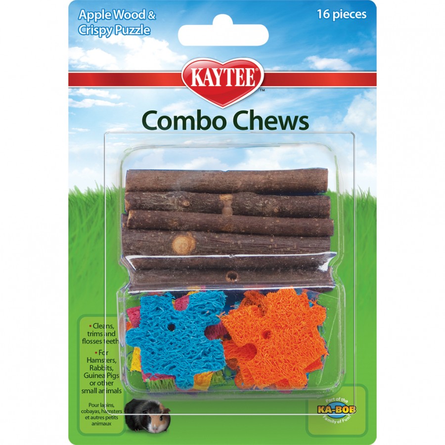 *S.O. - Up to 2 Weeks Wait* Kaytee - Combo Chew Apple Sticks & Puzzle Piece - 7.5CM (2.9in) - 16PC