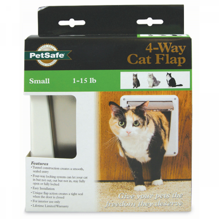 LocalID_31684 PetSafe - Cat Four Way Flap White - Small - up to 6.8KG (15lbs)
