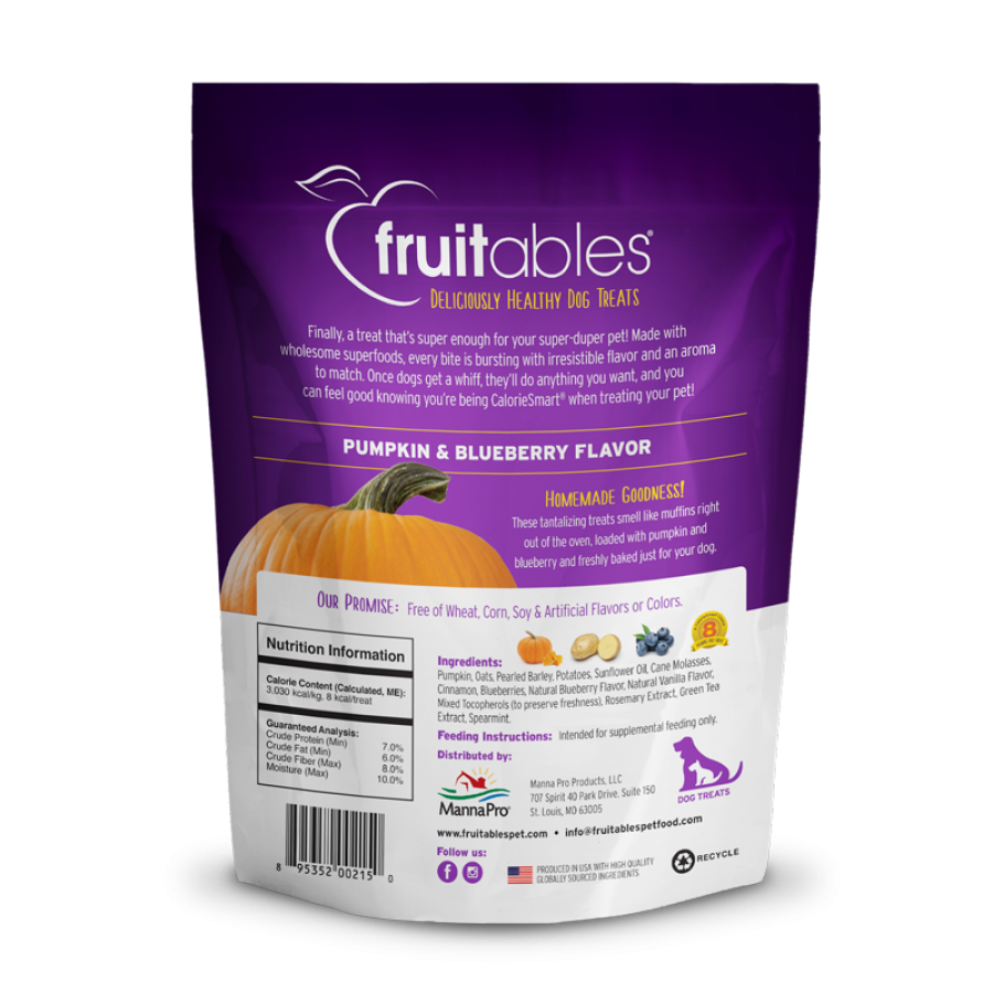 Fruitables - PUMPKIN & BLUEBERRY Crunchy Dog Treats - 340GM (12oz)