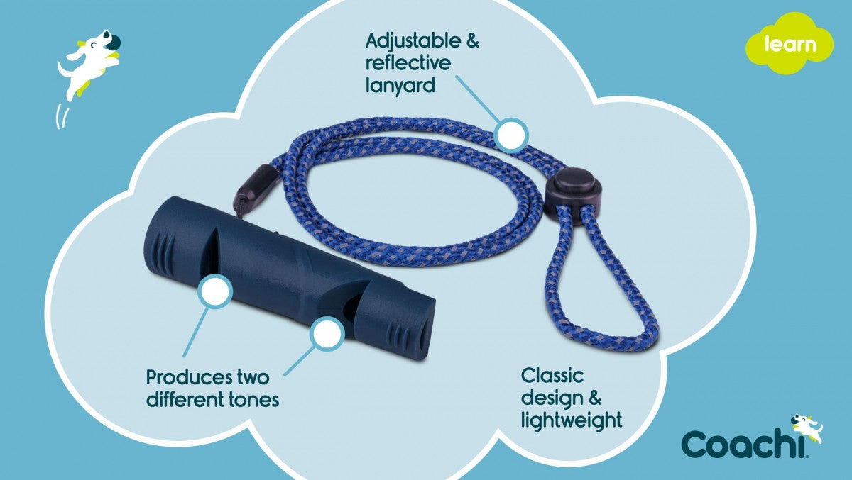 LocalID_70327 Company of Animals - Coachi - Learn Two-Tone Whistle - NAVY - 9CM (3.5in)