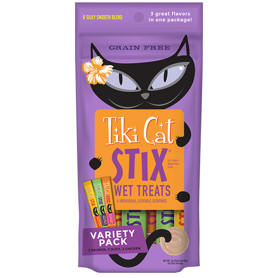 Tiki Cat - Stix Wet Cat Treats - MULTIFLAVOR Pack - 85GM (3oz) - 6PK