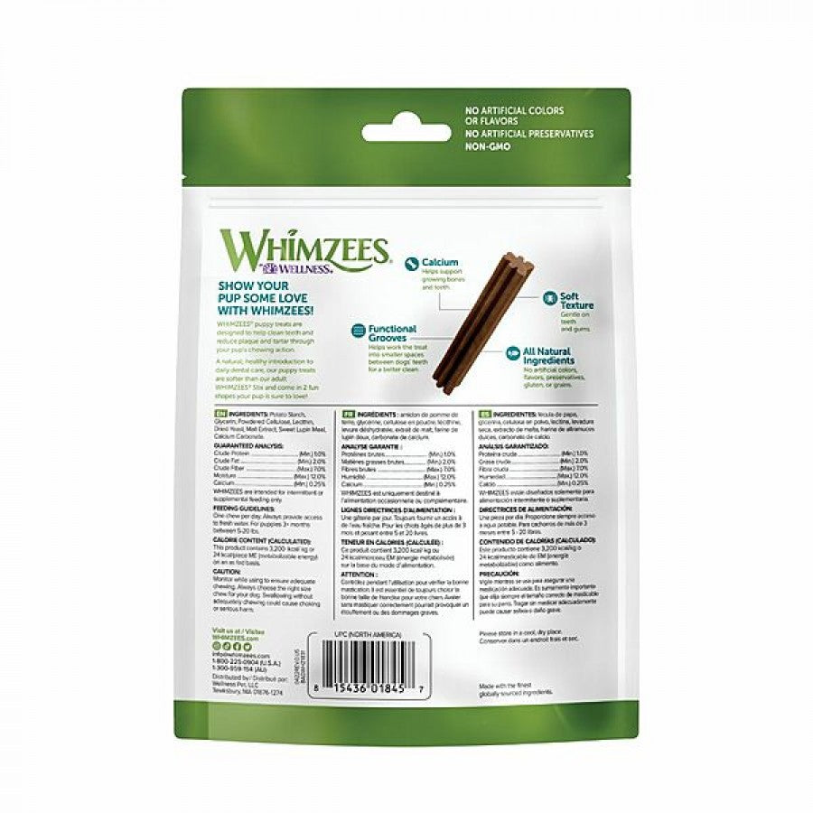 Whimzees - PUPPY STIX Dental Chew - XS-SM - 9CM (3.5in) - 30PK