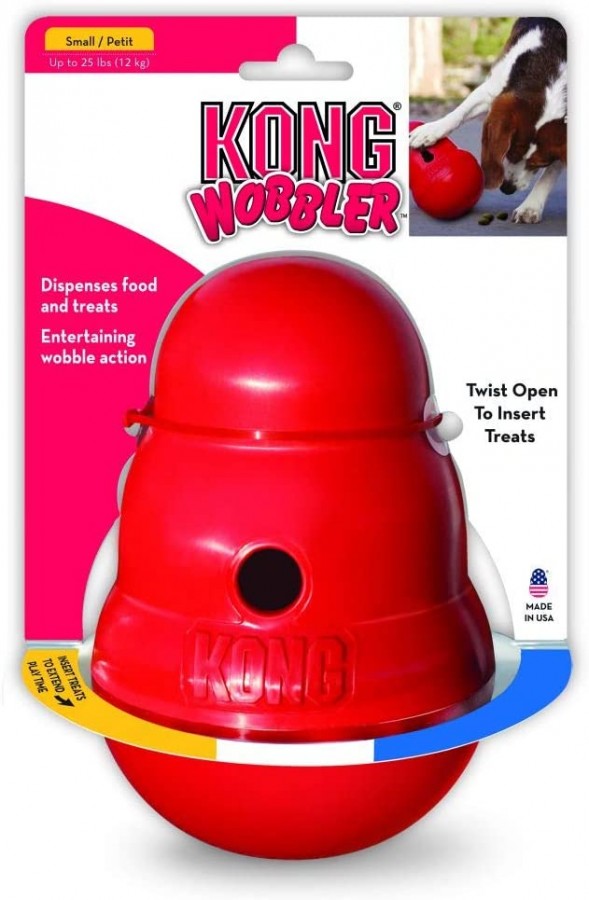 Kong - Wobbler Dispenser - Dog Treat Toy - SMALL - 16CM (6.3in)