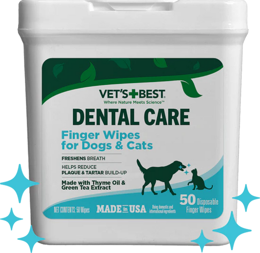 LocalID_71057 Vet's Best - Dental Care Finger Wipes for Dogs and Cats - 50CT