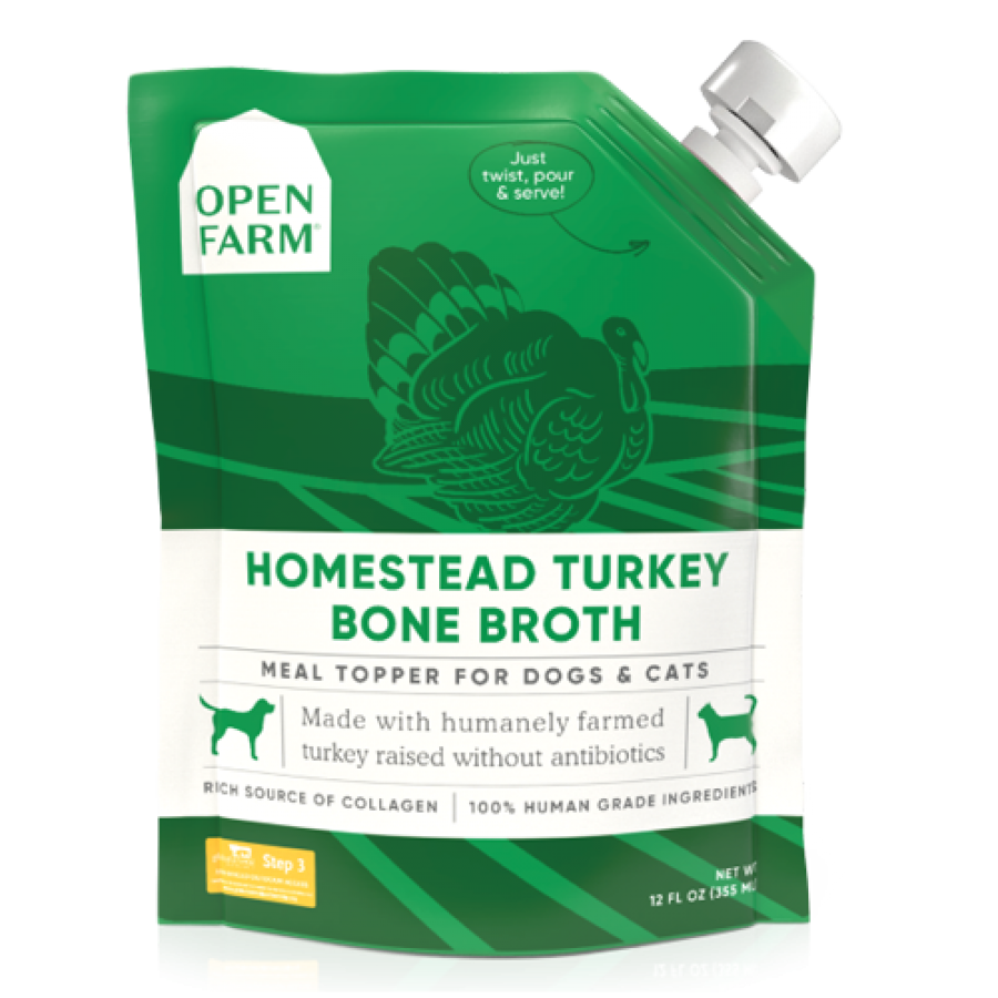 Open Farm - Dog-Cat TURKEY BONE BROTH Topper - 355ML (12oz)