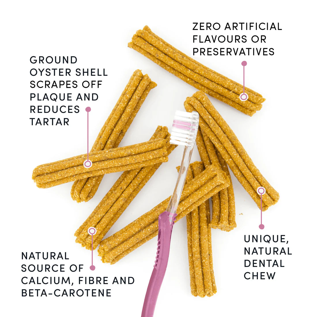 LocalID_68039 Crumps' Naturals - Dog Plaque Busters ORIGINAL Dog Treat - 9CM (3.5in) - 255GM (9oz) - 18PK