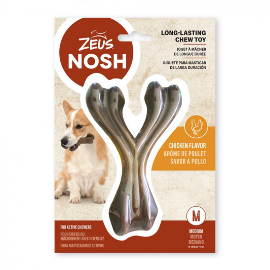 Zeus - NOSH Strong Wishbone Dog Chew Toy - CHICKEN Flavour - MEDIUM - 15CM (6in)