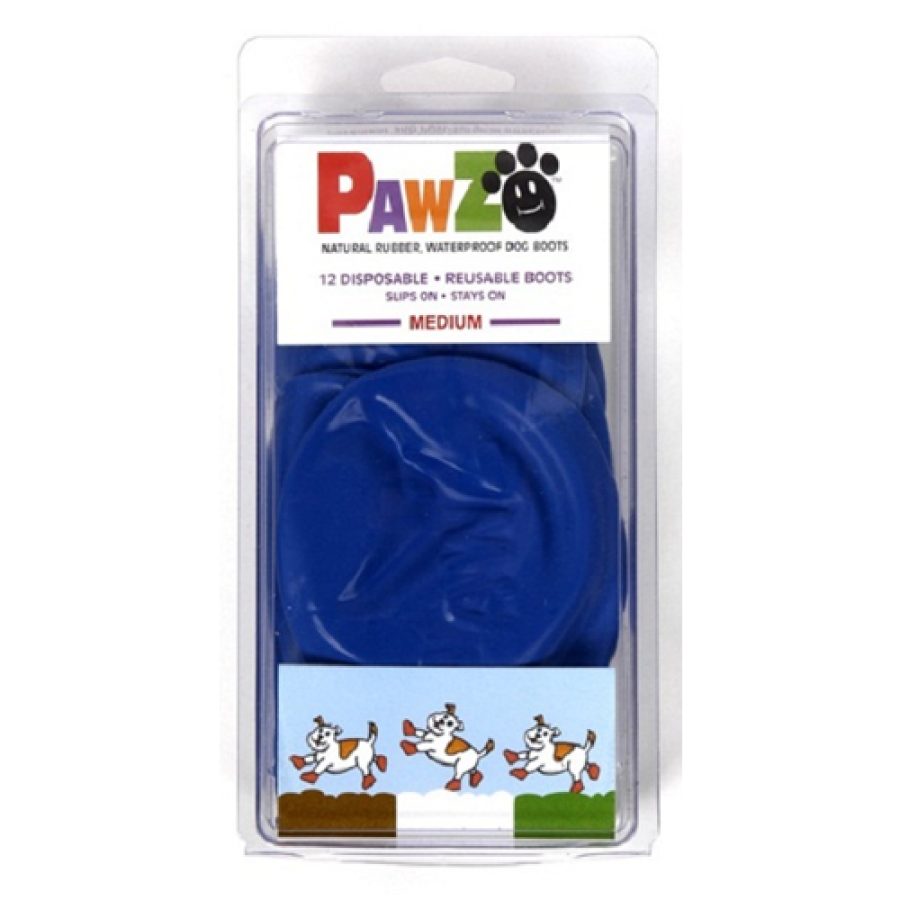 Pawz - Rubber Dog Boots - BLUE - MEDIUM - Up to 7.5CM (3in) - 12PK