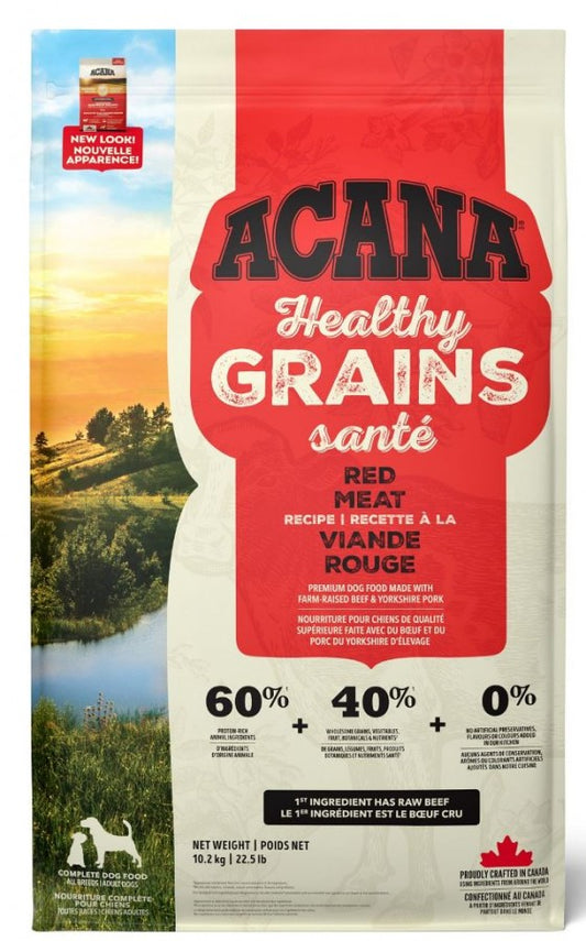 Champion Foods - Acana HEALTHY GRAINS - RANCH-RAISED RED MEAT recipe Dry Dog Food - 10.2KG (22.5lb)