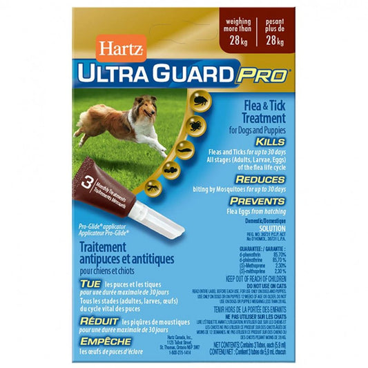 *DISC* Hartz - Ultra Guard PRO Flea and Tick Drops - DOGS - 28KG+