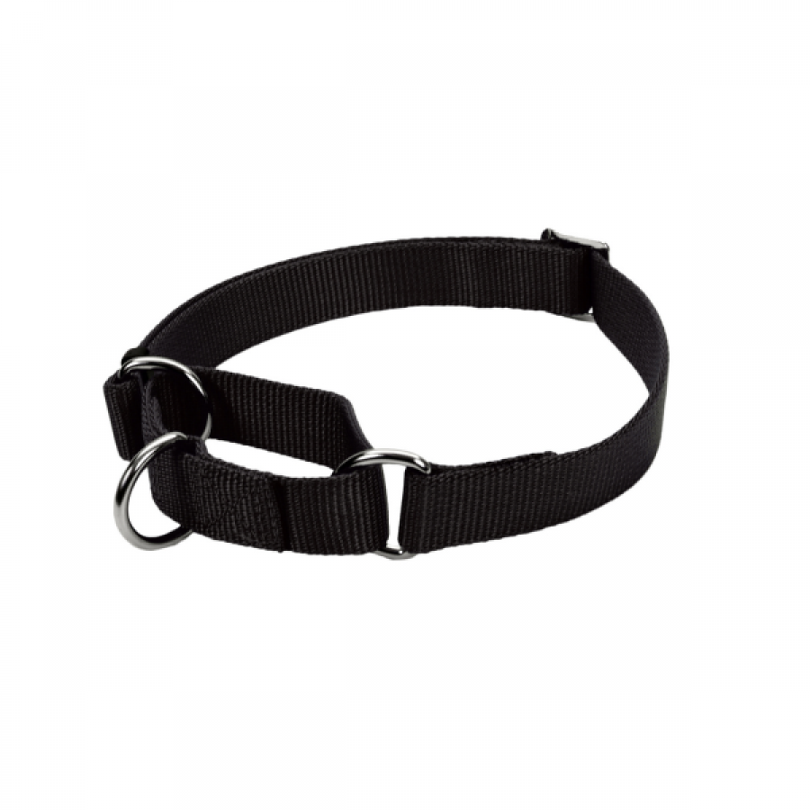 *DISC* Coastal - No Slip Adjustable MARTINGALE Dog Collar - BLACK - SMALL - 5/8 x 10-14in