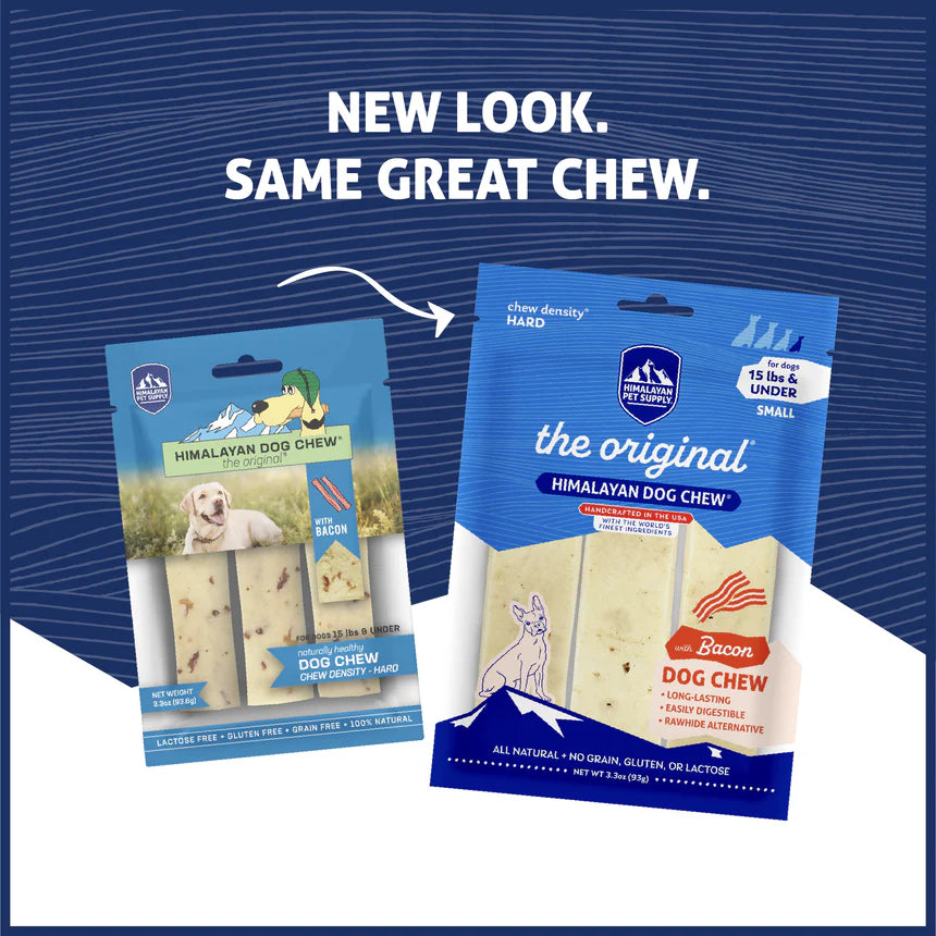 LocalID_68440 Himalayan Dog Chew - SMALL Yaky BACON Flavor Dog Chew - Up to 15LBS - 93GM (3.3oz) - 3PK