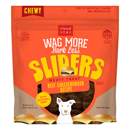 Cloud Star - Wag More Bark Less Sliders BEEF CHEESEBURGER Dog Treat - 227GM (8oz)