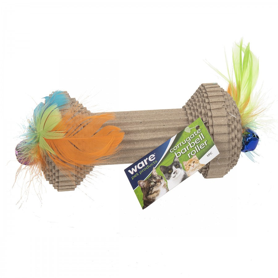 LocalID_69469 Ware - Corrugated Barbell Roller Cat Toy - 15CM (6in)