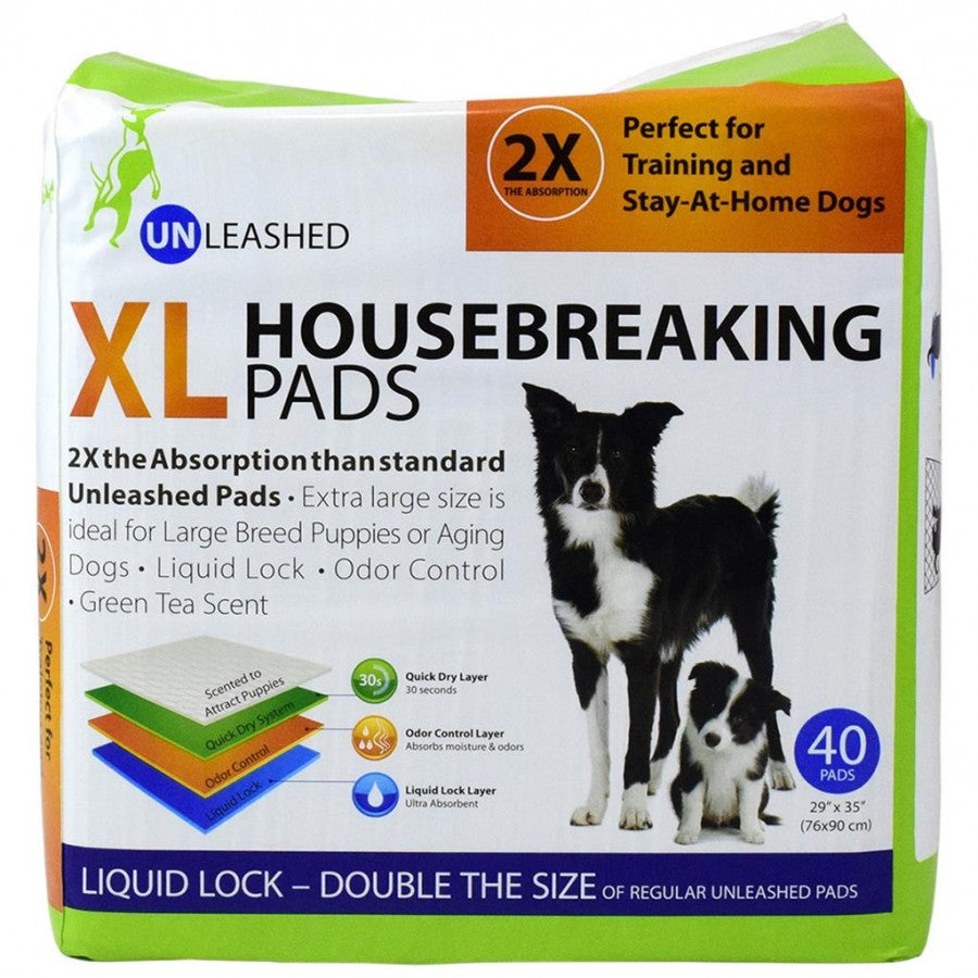 Unleashed - Unleashed Housebreaking Pads - XLARGE - 76 x 90CM (29x35in) - 40PK