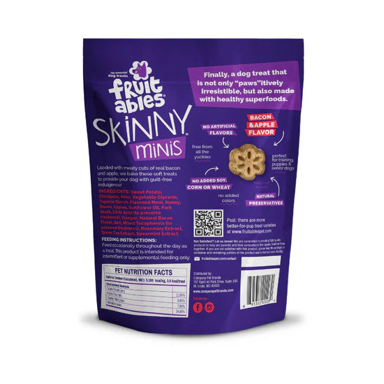 LocalID_71484 Fruitables - Skinny Minis APPLE BACON Chewy Dog Treats - 141GM (5oz)