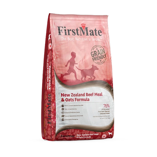 FirstMate - Grain Friendly NEW ZEALAND BEEF and OATS Dry Dog Food - 11.4KG (25lb)