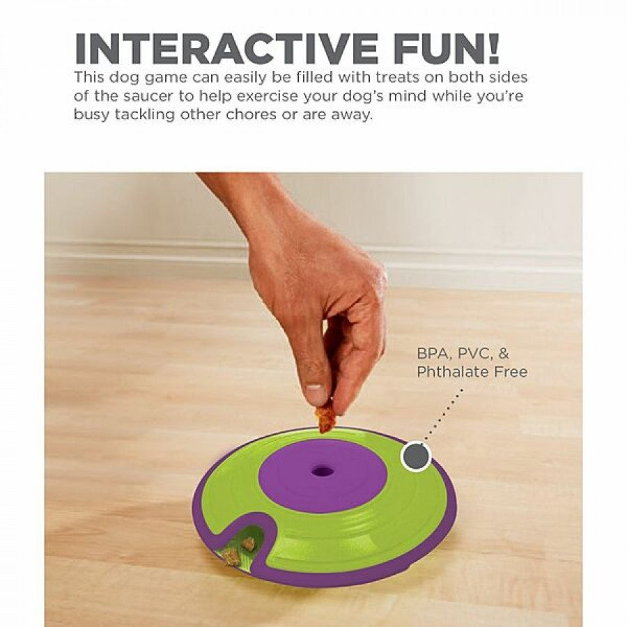 LocalID_70013 Nina Ottosson - Treat Maze Puzzle Dog Toy - GREEN and PURPLE - 19CM (7.5in)