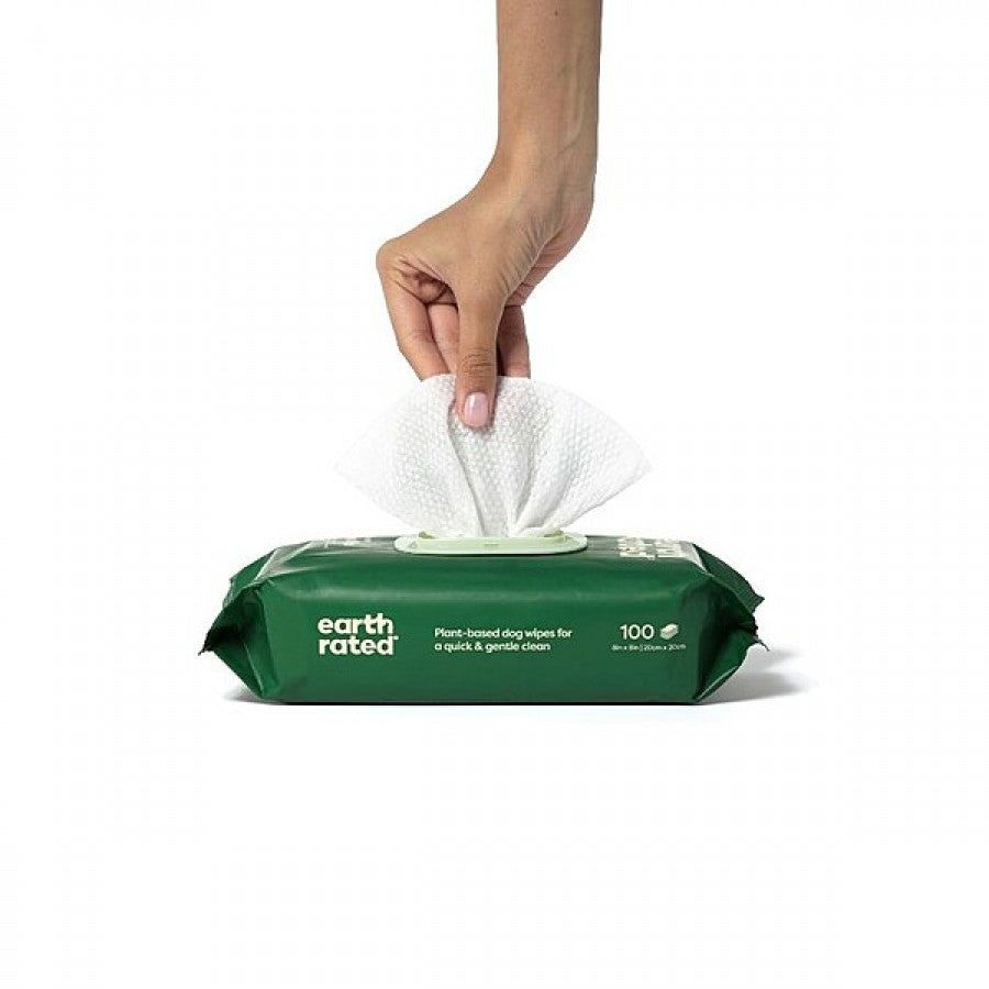 LocalID_70624 Earth Rated - Compostable Pet Wipes - UNSCENTED - 100PK 20x20CM (8x8in)