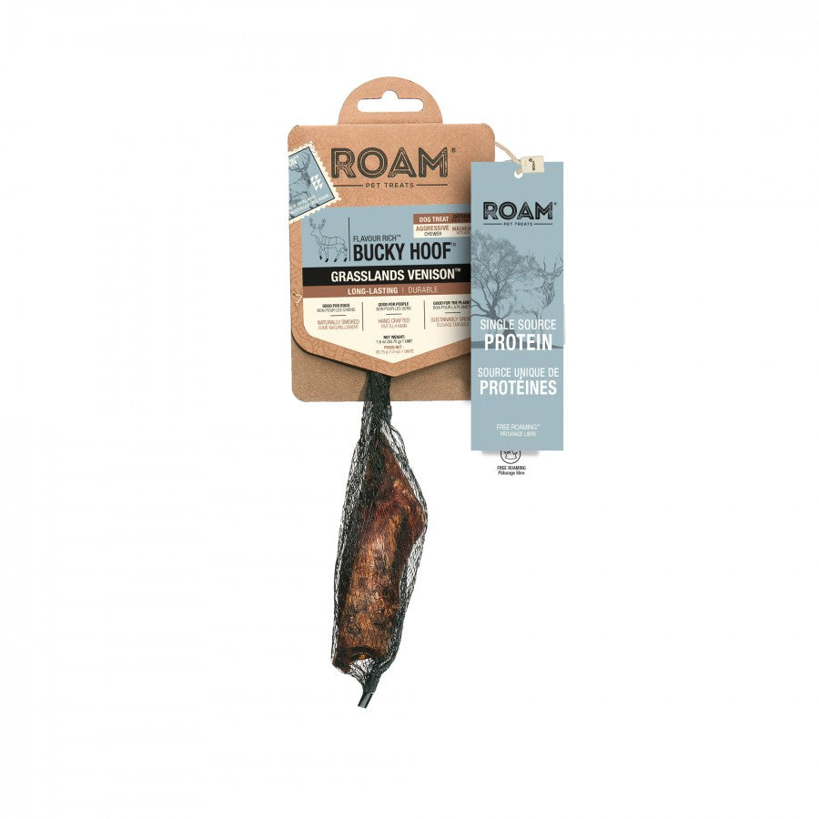 *DISC* Roam - Bucky Hoof - Grassland VENISON Dog Chew - 31GM (1oz) - 1PK