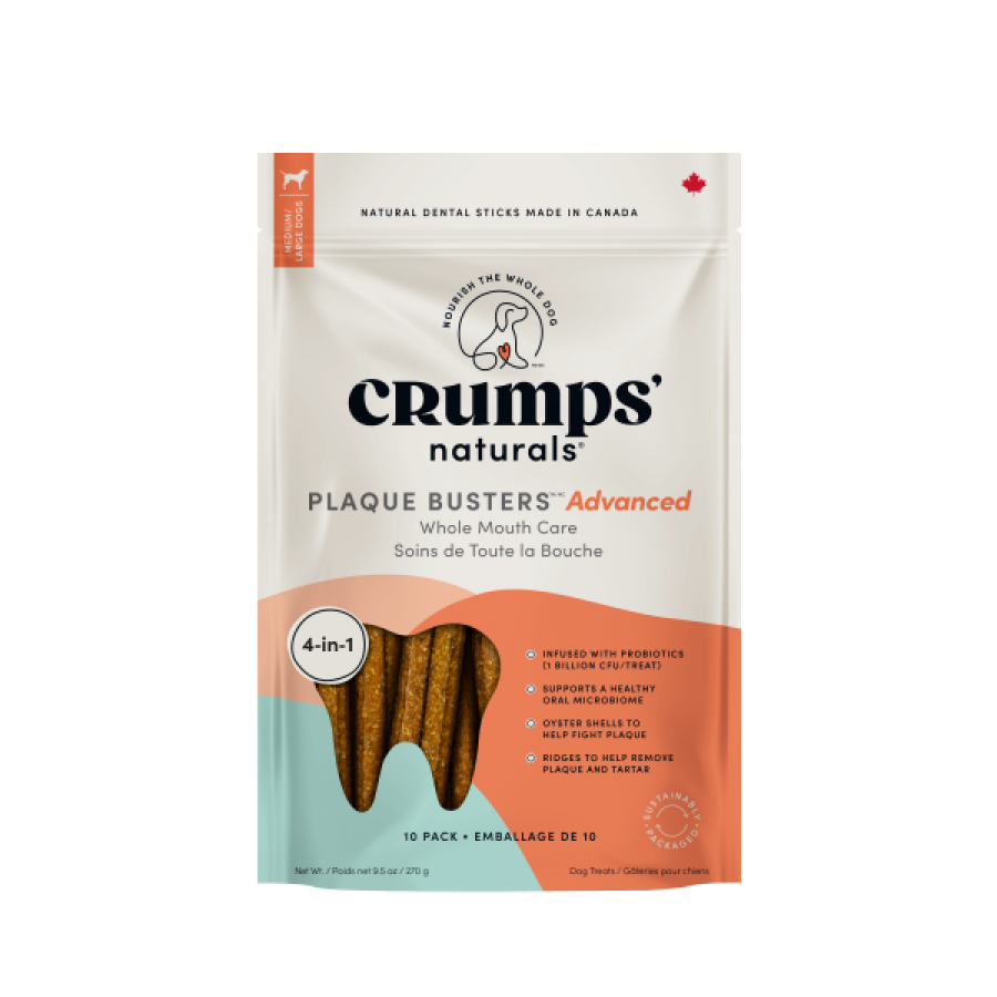 Crumps' Naturals - Plaque Busters Advanced Whole Mouth Care with PROBIOTICS Dog Treat - 270GM (9.5oz)