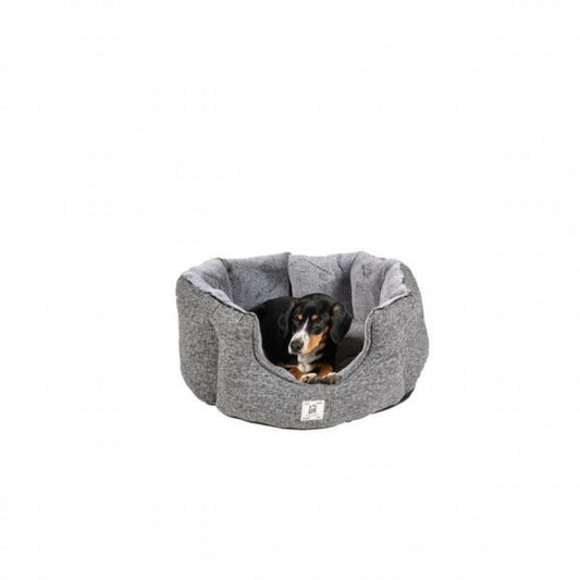 LocalID_69146 Dog Gone Smart - Chill Kuzzi FIR Round Bed - GREY - 58.5 x 58.5 x 33CM (23x23x12in)