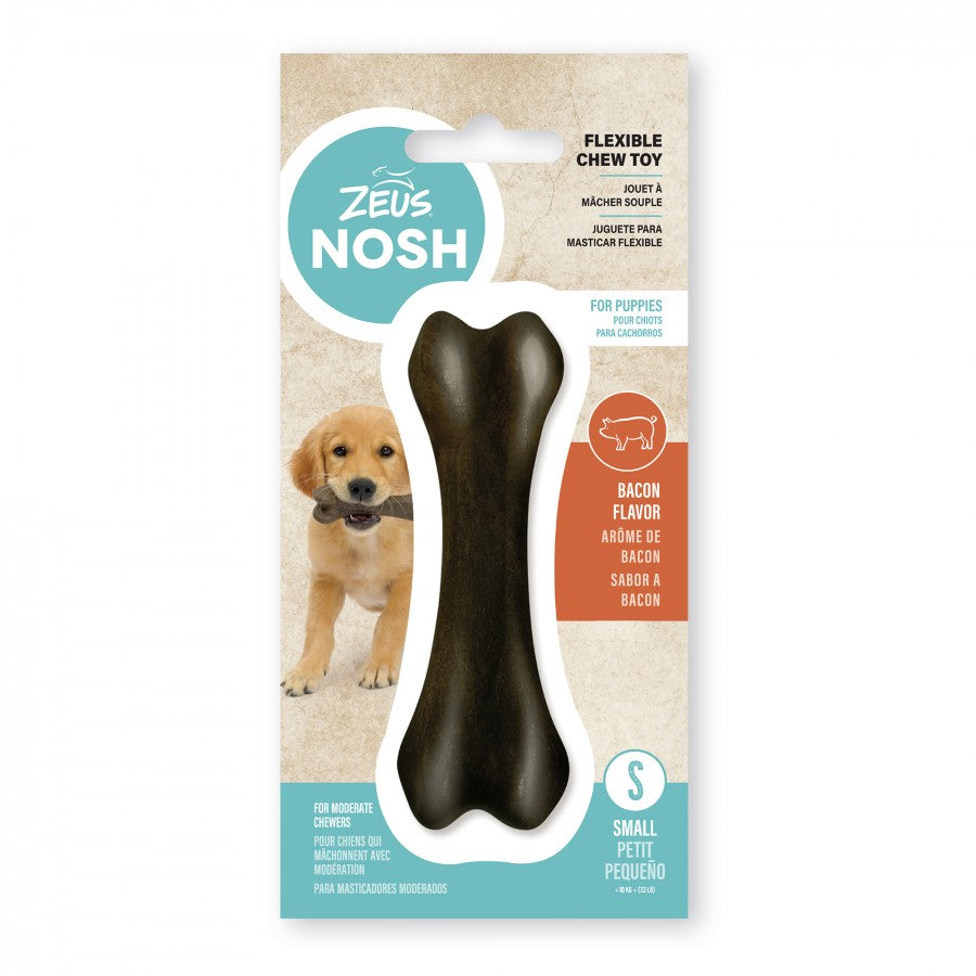 Zeus - NOSH FLEXIBLE Dog Chew Bone - BACON Flavor - SMALL - 11CM (4.5in)