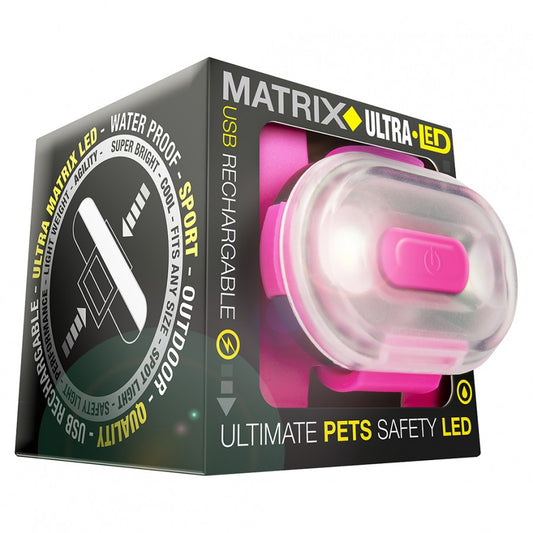 *S.O. - Up to 2 Week Wait* Max & Molly - Matrix Ultra LED Safety Light - PINK - Cube Pack - 5CM (2in)