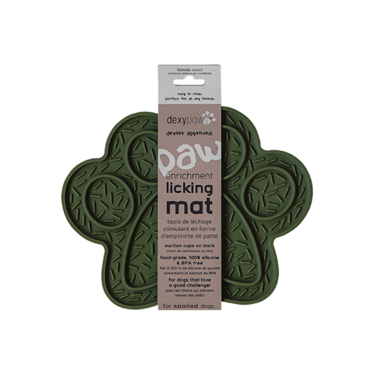 LocalID_64303 Dexypaws - Dog Lick Mat -Green Paw - 20.5 X 19 x 1 cm (8 X 7.5 X .5in) [ID: 16336]