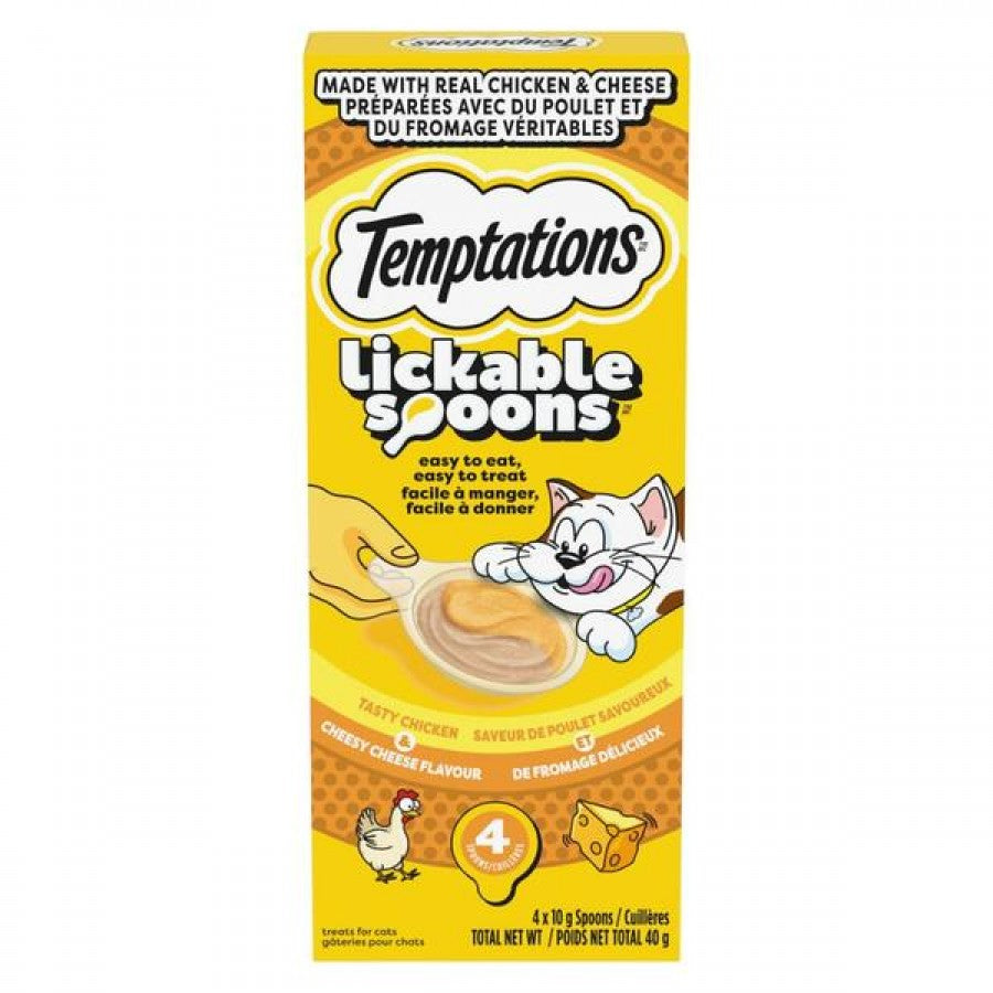 Whiskas - Temptations Lickable Spoons CHICKEN & CHEESE Cat Treat - 10GM - 4PK