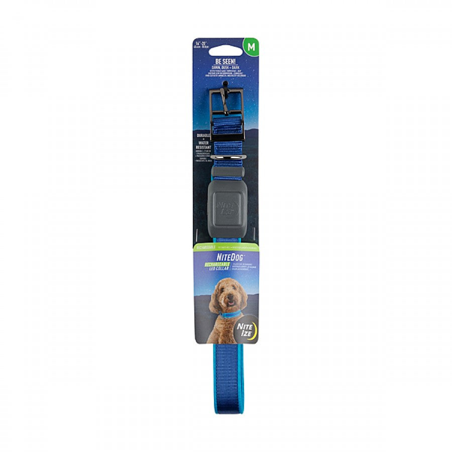 LocalID_66547 Nite Ize - NiteDog Rechargeable LED Collar - BLUE - MEDIUM