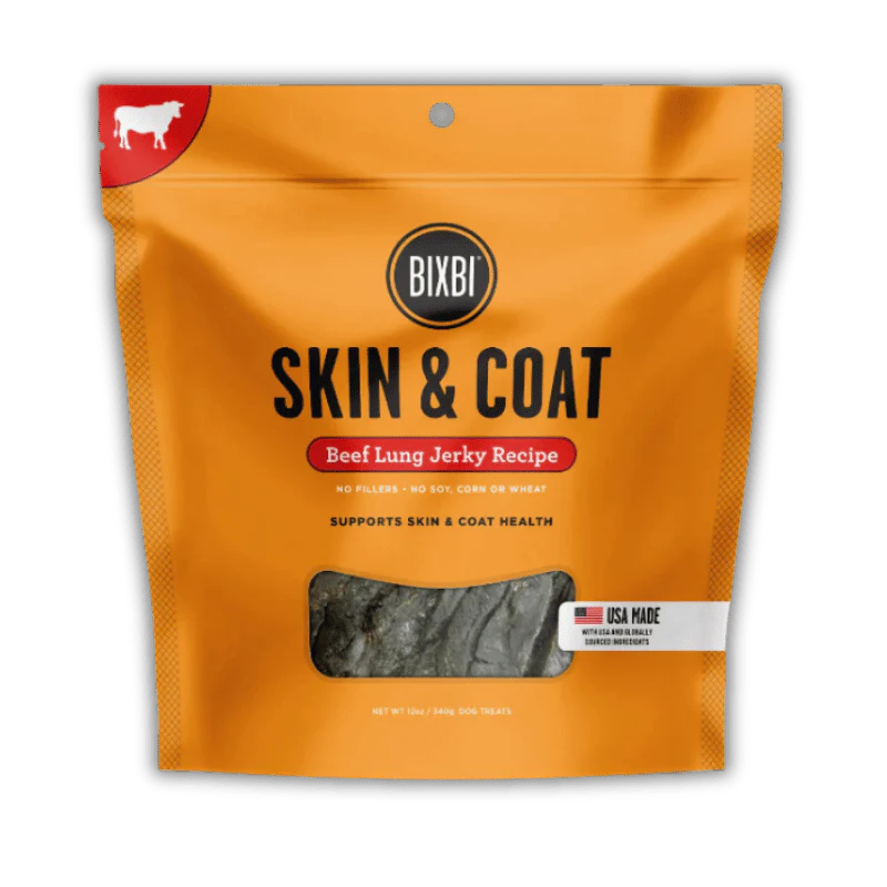 BIXBI - Skin & Coat Jerky BEEF LIVER Dog Treat - 141.7GM (5oz)