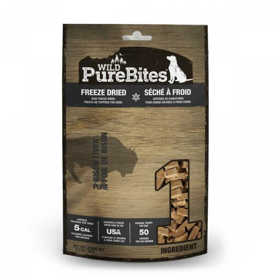 Purebites - Freeze Dried WILD BISON LIVER Dog Treat - 60GM (2.1oz)