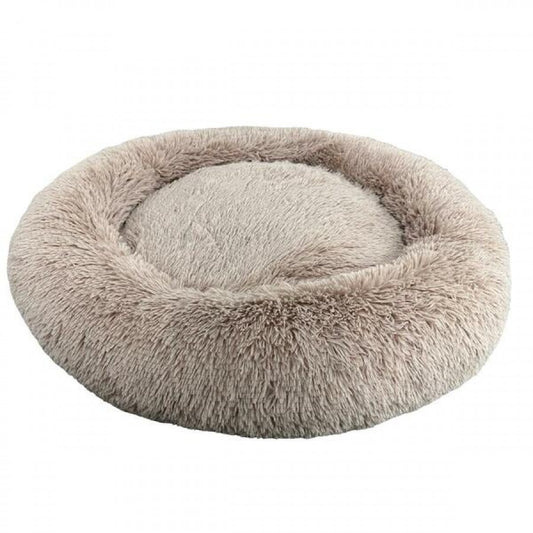 LocalID_70728 Ethical Pets - Sleep Zone Luxe Round Faux Fur Dog Bed - TAUPE - 68.5CM (27in)