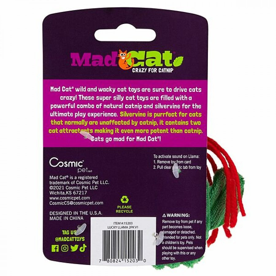 LocalID_65698 Mad Cat - Lucky Llama Cat Toy - 11.5CM (4.5in) Tall - 2PK