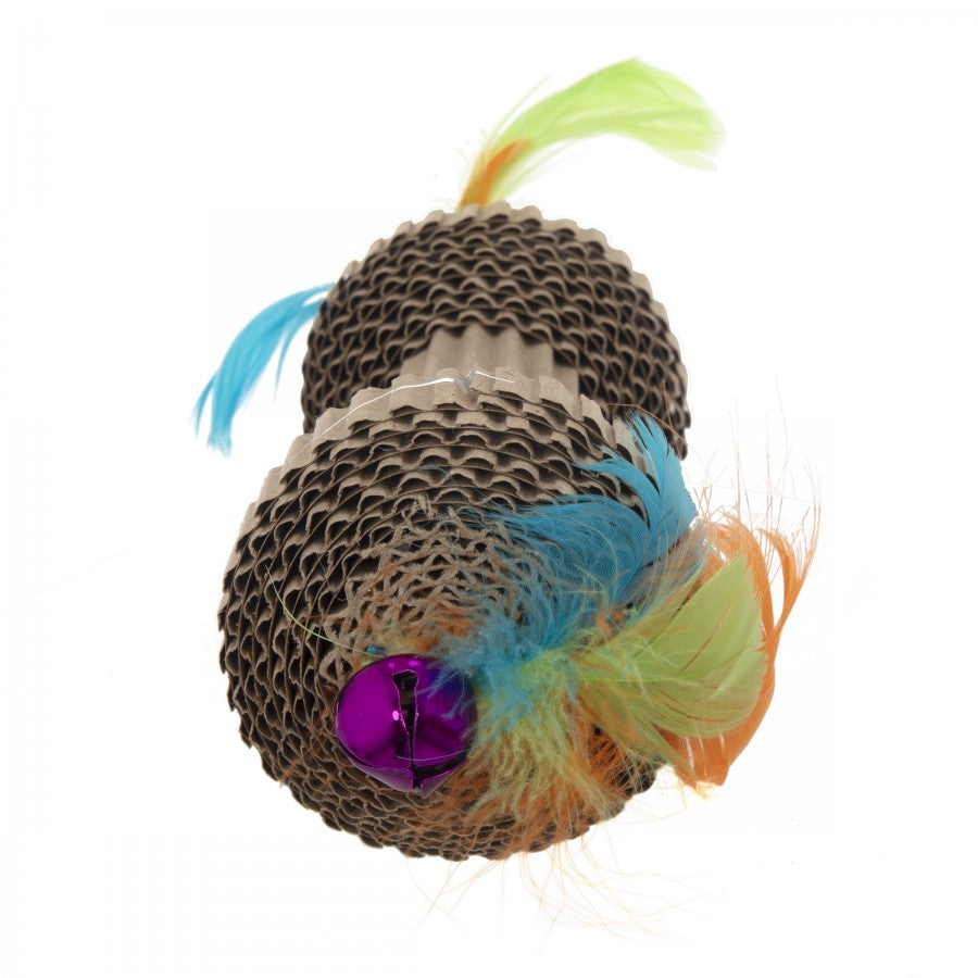 LocalID_69470 Ware - Corrugated Barbell Roller Cat Toy - 15CM (6in)