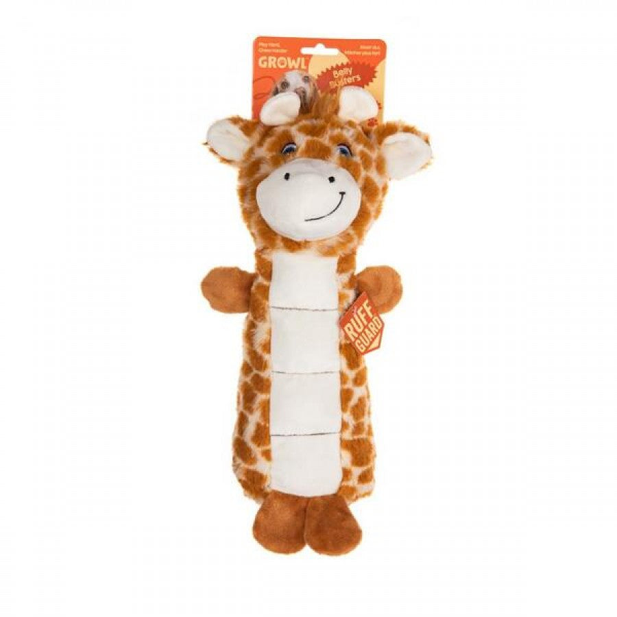 Growl - Belly Busters Giraffe Dog Toy - BROWN - 30.5CM (12in)