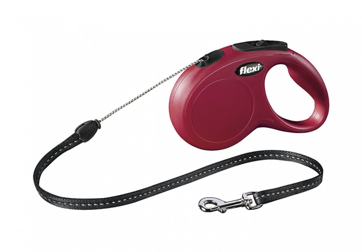 Flexi - Classic Cord Flexi Dog Leash - RED - MEDIUM - 8M