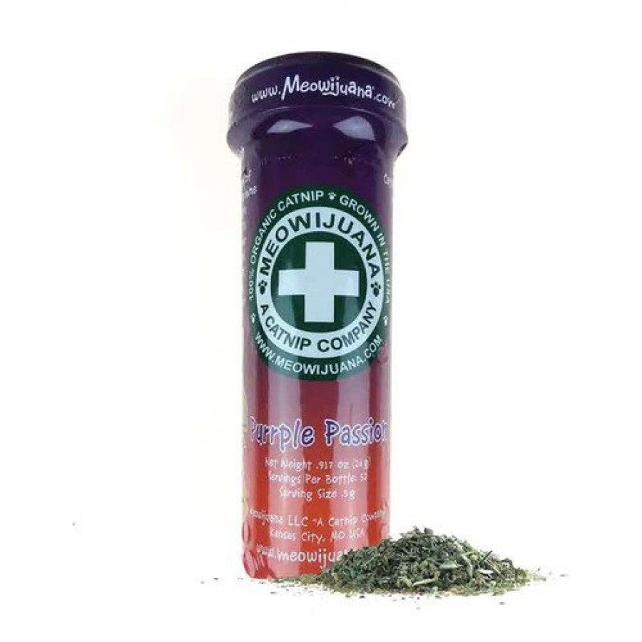 *DISC* Meowijuana - Purrple Passion - Catnip & Silverine Blend - Large Bottle - 26GM (.917oz)