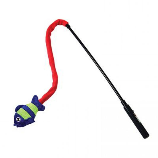 *S.O. - Up to 2 Week Wait* KONG - Teaser Wand Characters With Laser Assorted Cat Toy - 81CM (32in)