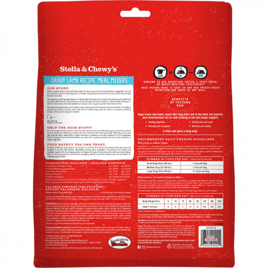 *S.O. - Up to 2 Week Wait* Stella and Chewys - FD Dandy LAMB Recipe Meal Mixers Dog Food - 992GM (35oz)