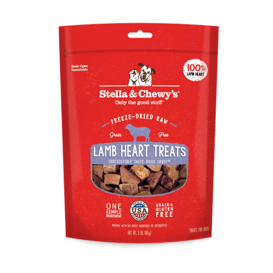 *S.O. - Up to 2 Week Wait* Stella & Chewys - Freeze Dried LAMB HEART Dog Treats - 85GM (3oz)