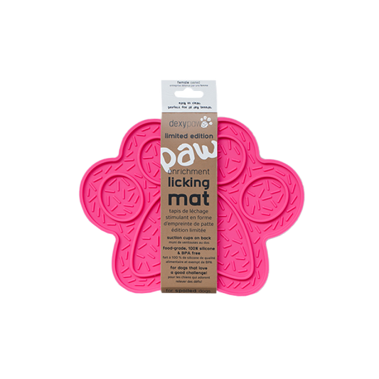LocalID_64304 Dexypaws - Dog Lick Mat - Pink Paw - 20.5 X 19 x 1 cm (8 X 7.5 X .5in) [ID: 16337]