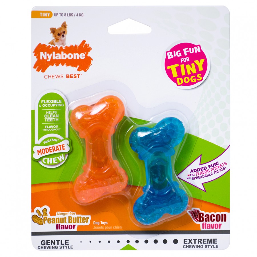 Nylabone - Flexi Chew Mini Dog Chew - XSMALL - 7CM (3in) - 2PK