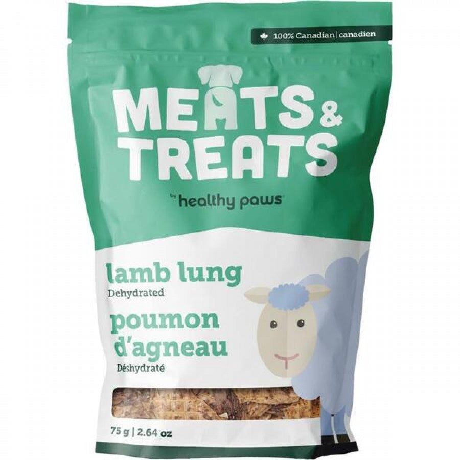 LocalID_64579 Healthy Paws - Dehydrated LAMB LUNG Dog Treat - 75GM (2.64oz)