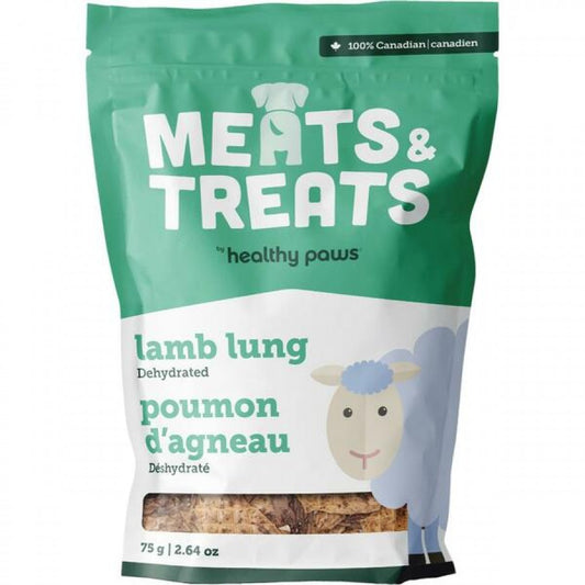 LocalID_64579 Healthy Paws - Dehydrated LAMB LUNG Dog Treat - 75GM (2.64oz)